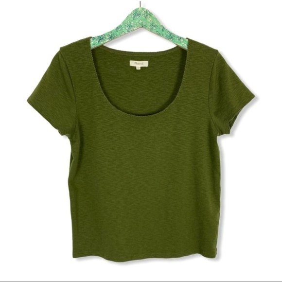 Madewell Tops - Madewell Scoop Neck Baby Tee Large Green